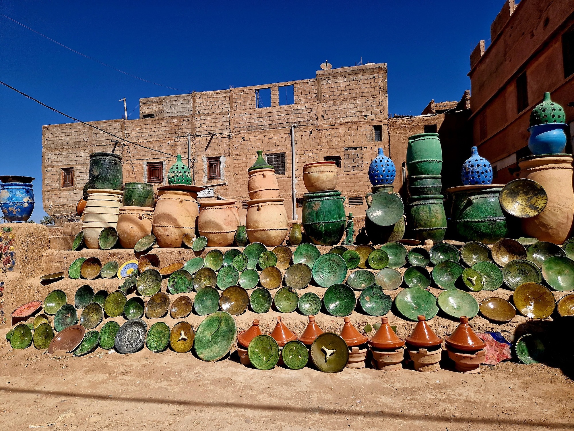 Esempi delle Ceramiche verdi a Tamegroute