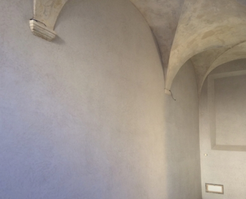 Locale a volte con parete in tadelakt