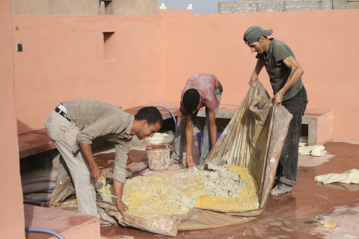 Cantiere in Tadelakt a Ouarzazate, Marocco