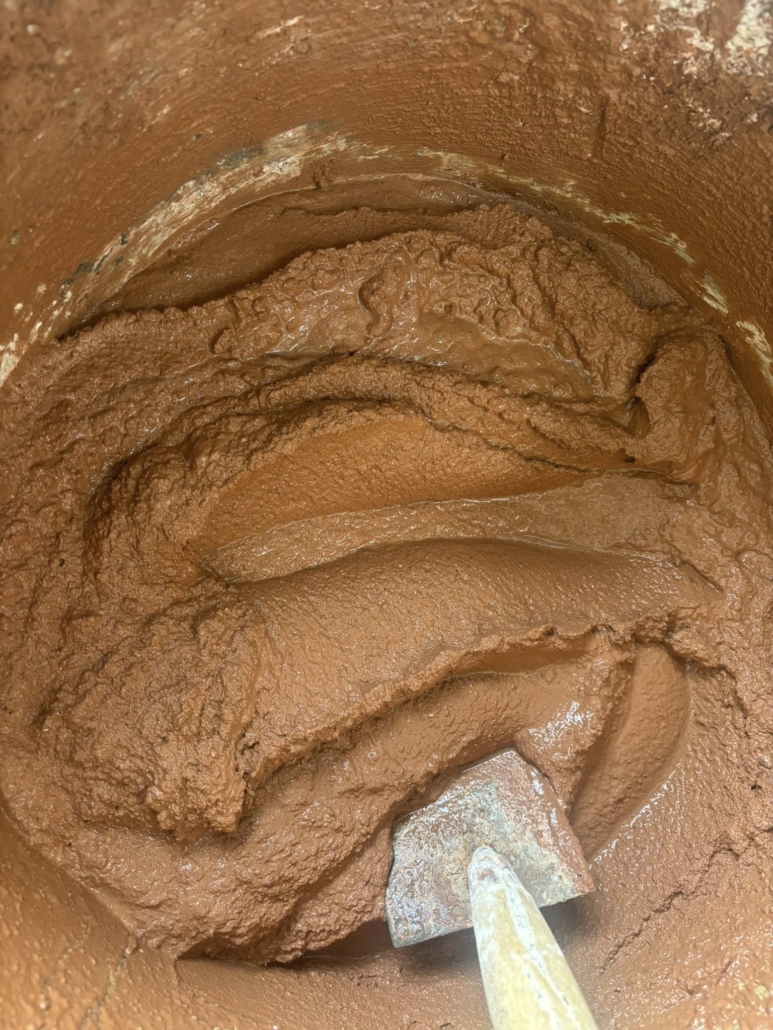 L'impasto del Cocciopesto pronto per la stesura