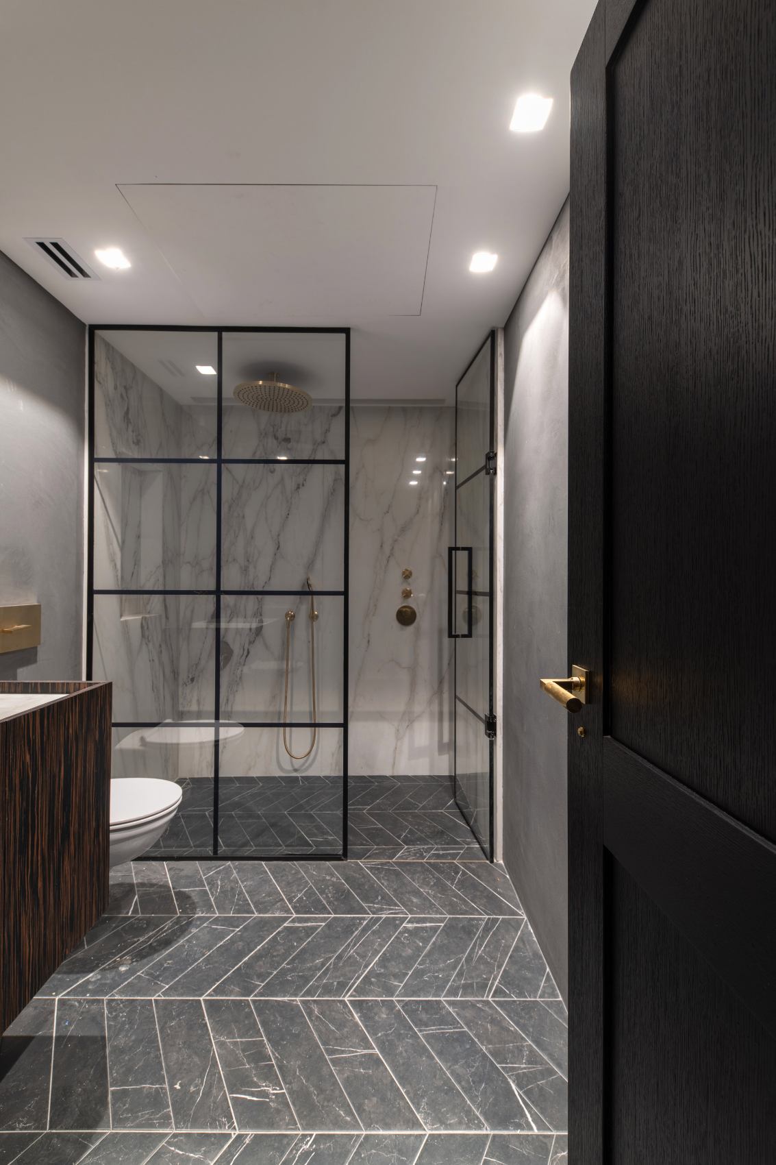 Line Apartment bagno in tadelakt grigio