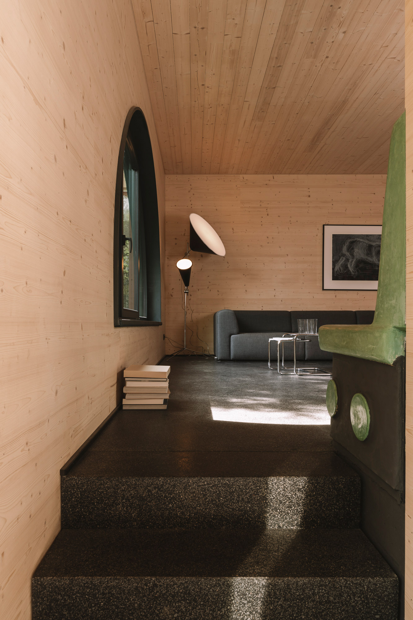 Seduta in Tadelakt Verde nel salotto